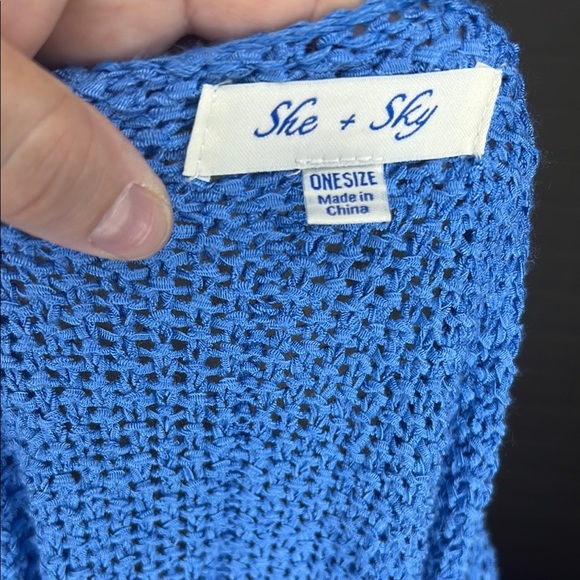 She+Sky Blue Oversized One Size Sweater - Picture 3 of 4